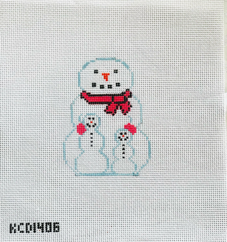 Snowman Family Snowman Canvas - KC Needlepoint