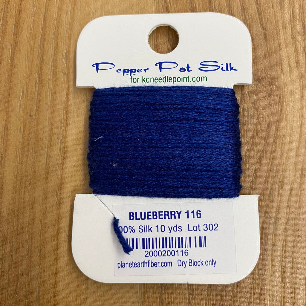 Pepper Pot Silk Card 116 Blueberry - KC Needlepoint