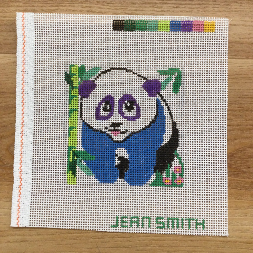 Small Square Panda Canvas - KC Needlepoint