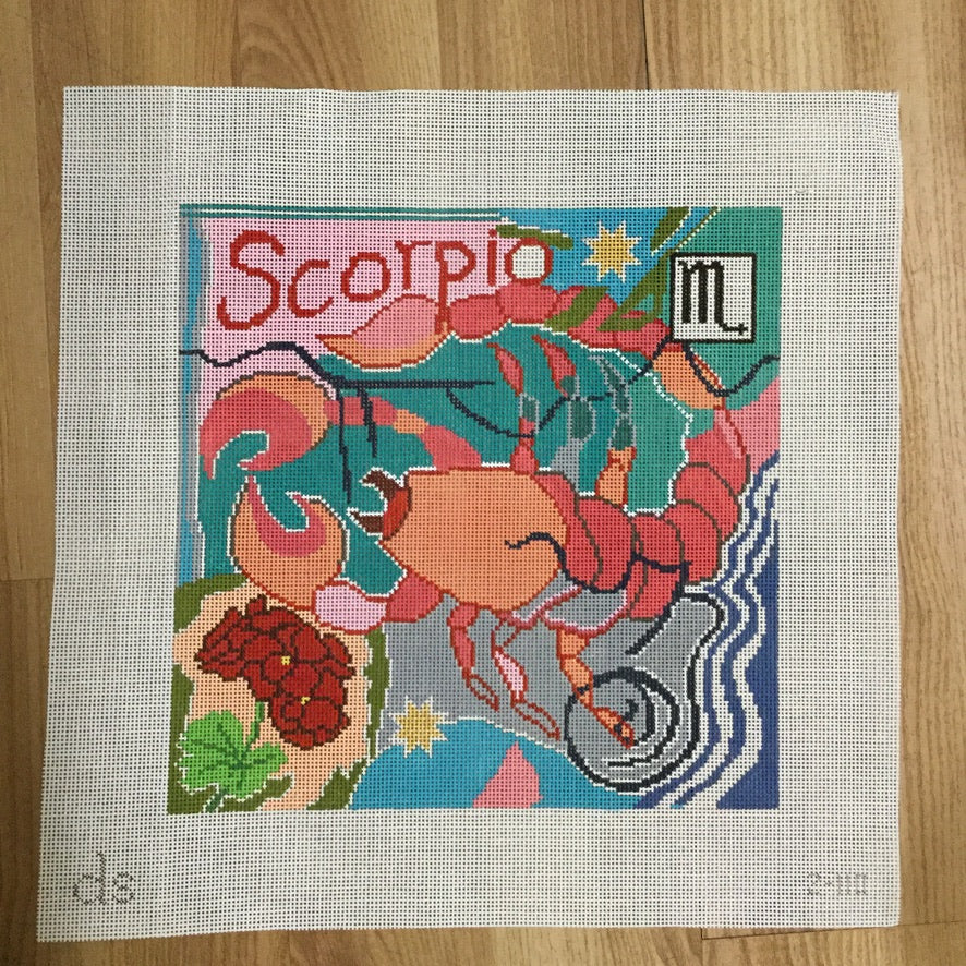 Scorpio Zodiac Canvas - needlepoint