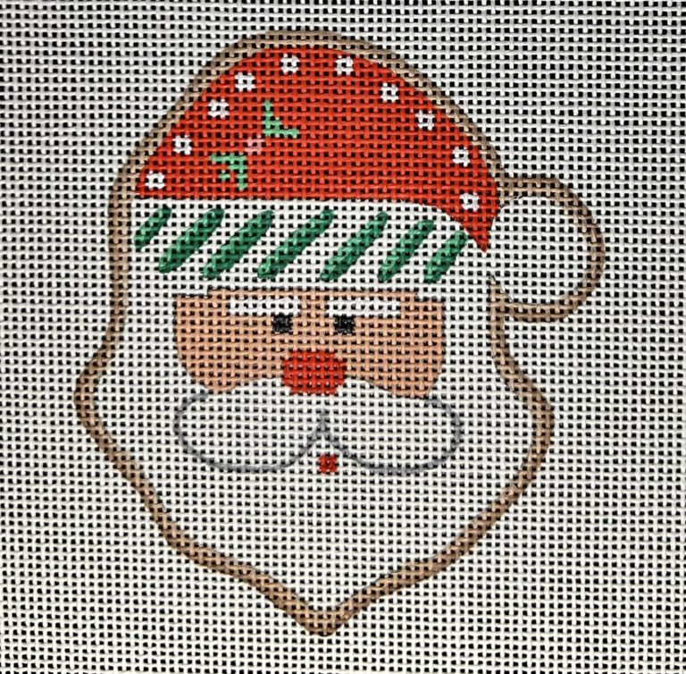 Santa Christmas Cookie Canvas - KC Needlepoint