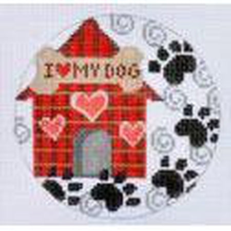 Dog House Ornament Canvas - KC Needlepoint