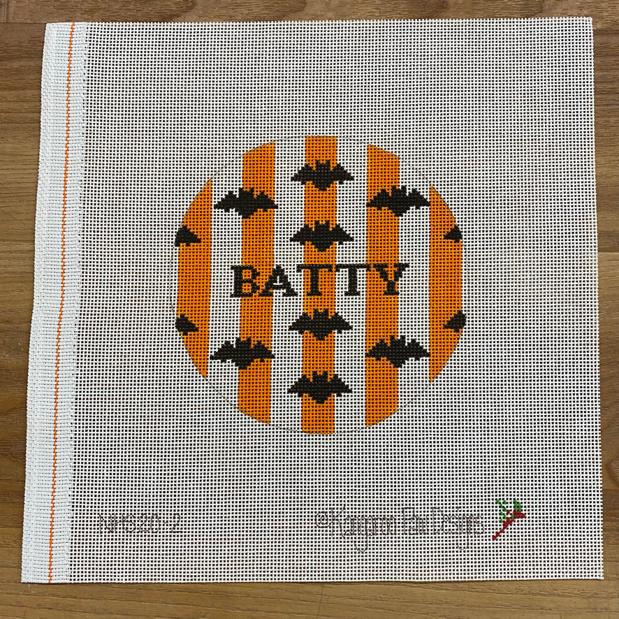 Batty Round Canvas - KC Needlepoint