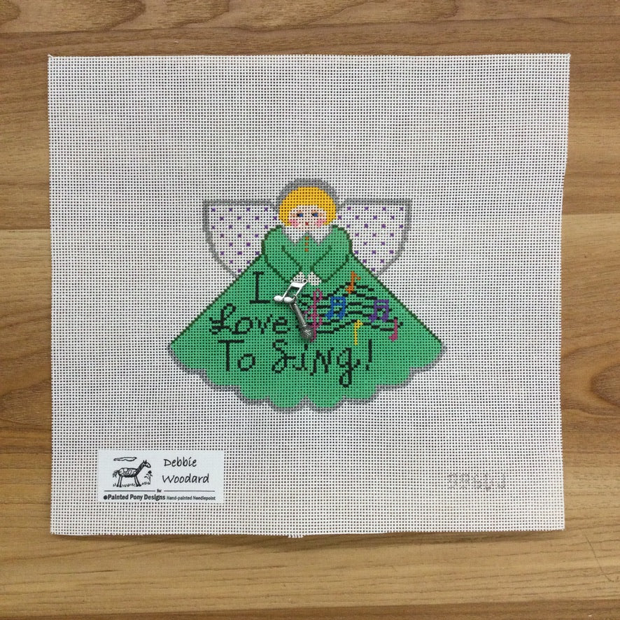 I Love to Sing Angel Canvas - KC Needlepoint
