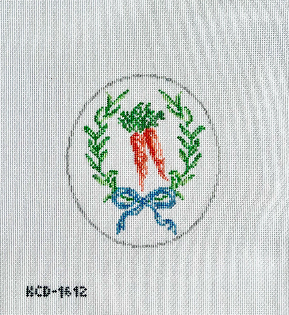 Carrots Oval Ornament Canvas - KC Needlepoint