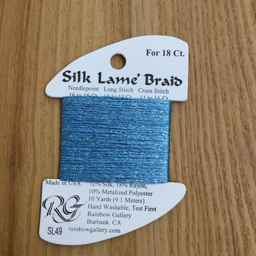 Silk Lamé Braid SL49 China Blue - KC Needlepoint