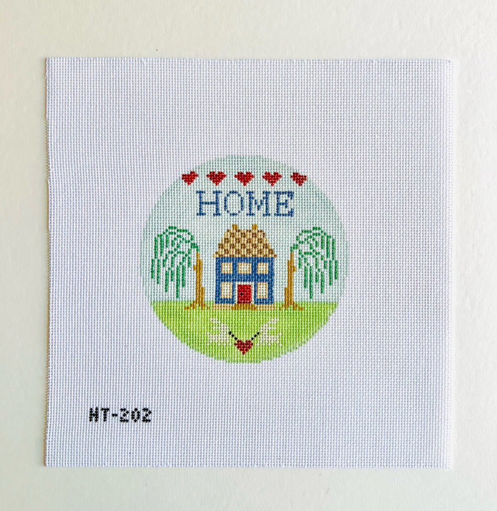 Home Love Round Canvas - KC Needlepoint