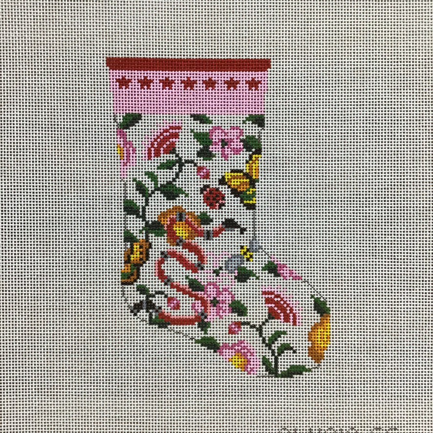 GG Garden Mini Sock Canvas - KC Needlepoint