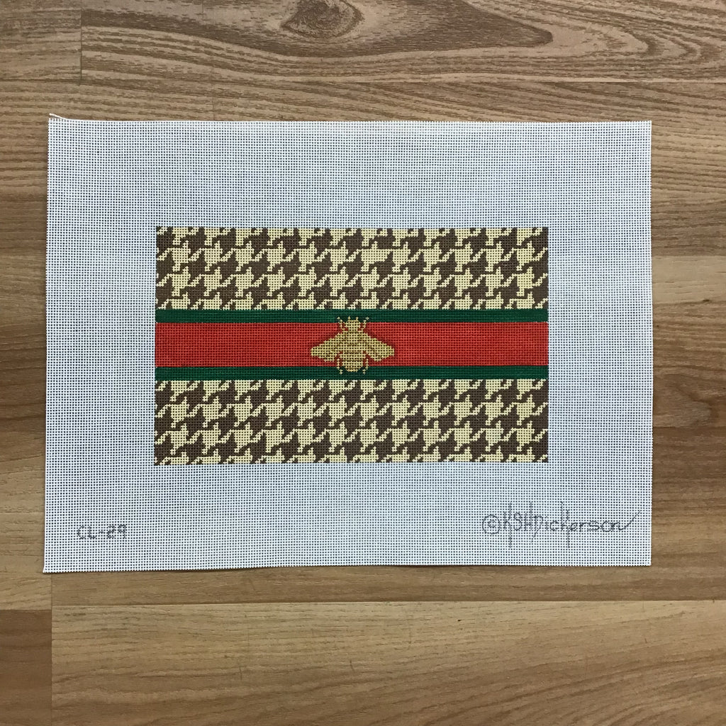 Houndstooth with Gold Bee Canvas - KC Needlepoint