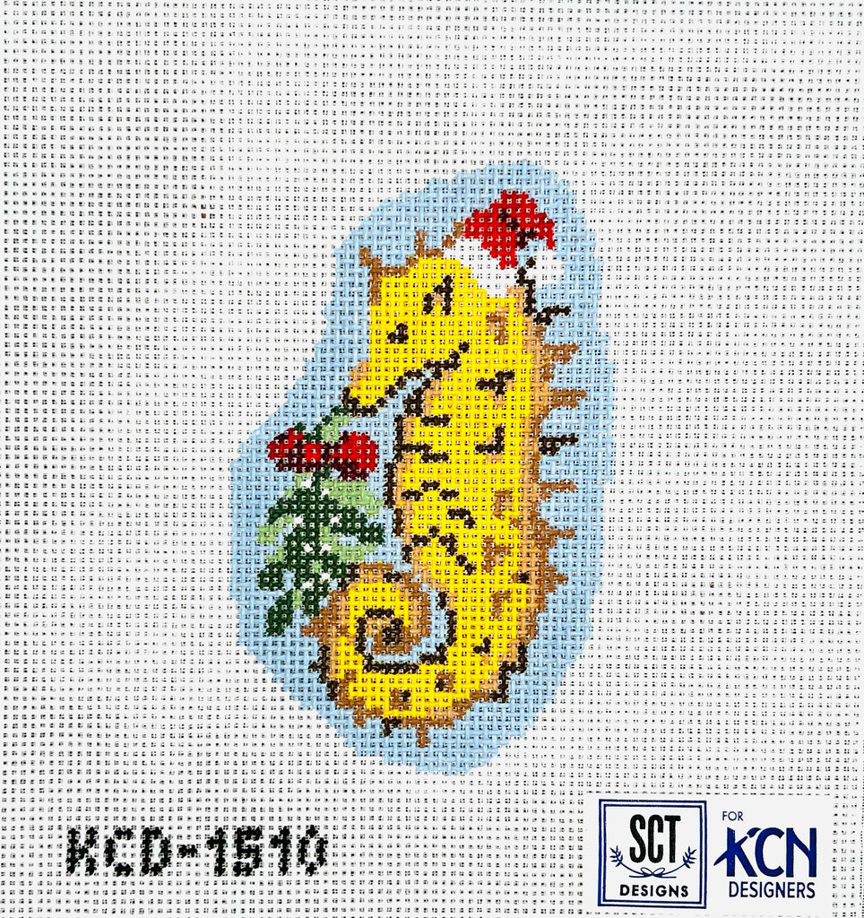 Holiday Seahorse Ornament Canvas - KC Needlepoint