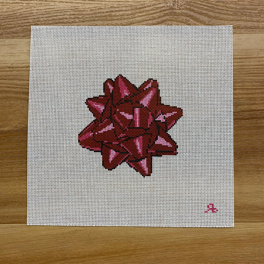 Holiday Bow Canvas - KC Needlepoint
