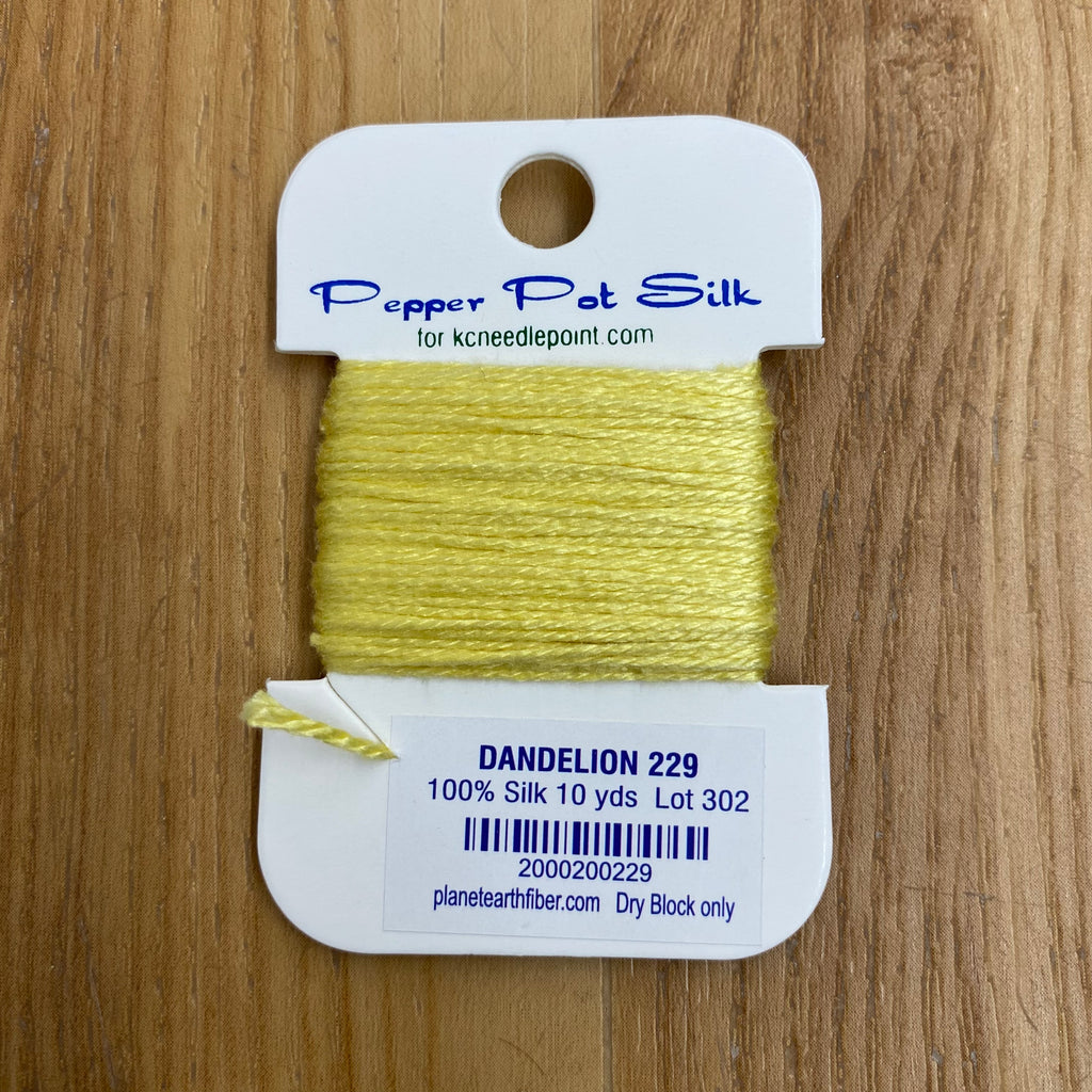 Pepper Pot Silk Card 229 Dandelion - KC Needlepoint