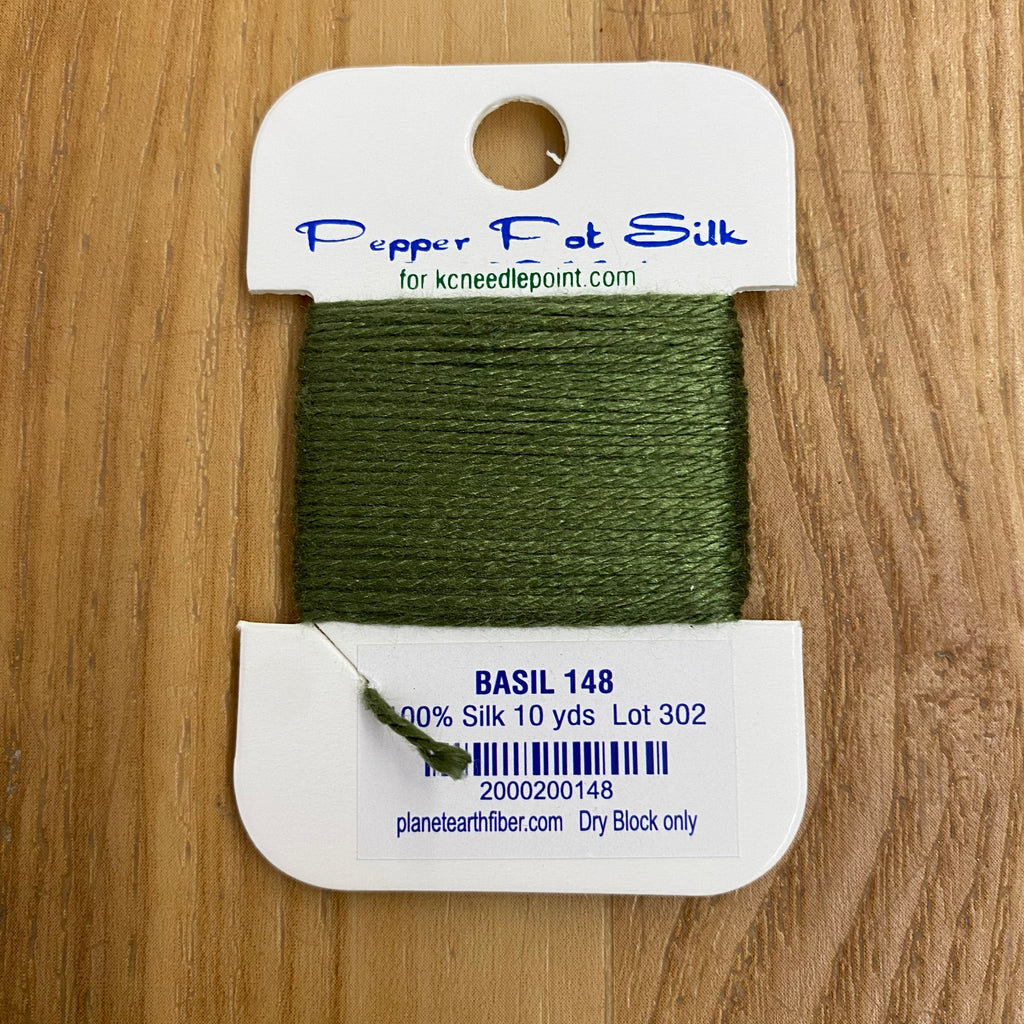 Pepper Pot Silk Card 148 Basil - KC Needlepoint