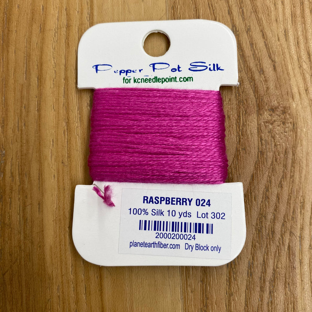 Pepper Pot Silk Card 024 Raspberry - KC Needlepoint