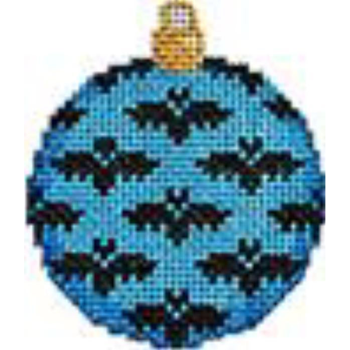 Blue Bats Mini Ball Canvas - KC Needlepoint