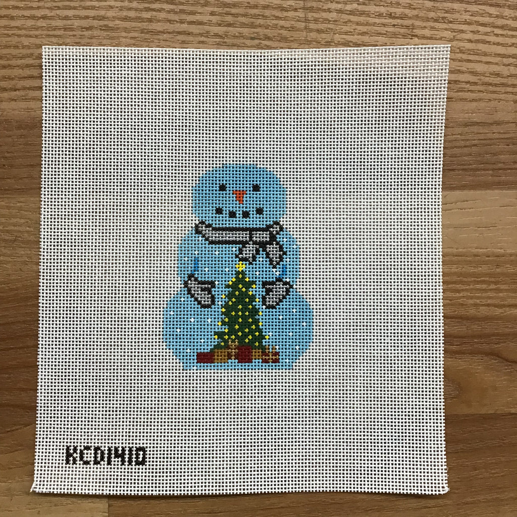 Snowglobe Snowman Canvas - KC Needlepoint