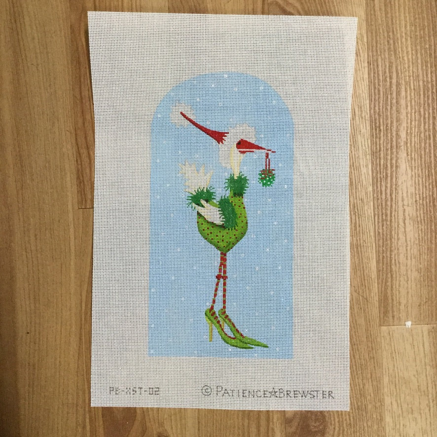 Christmas Goose in Heels Canvas - needlepoint