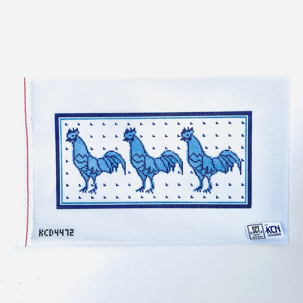 Rooster Trio Canvas - KC Needlepoint