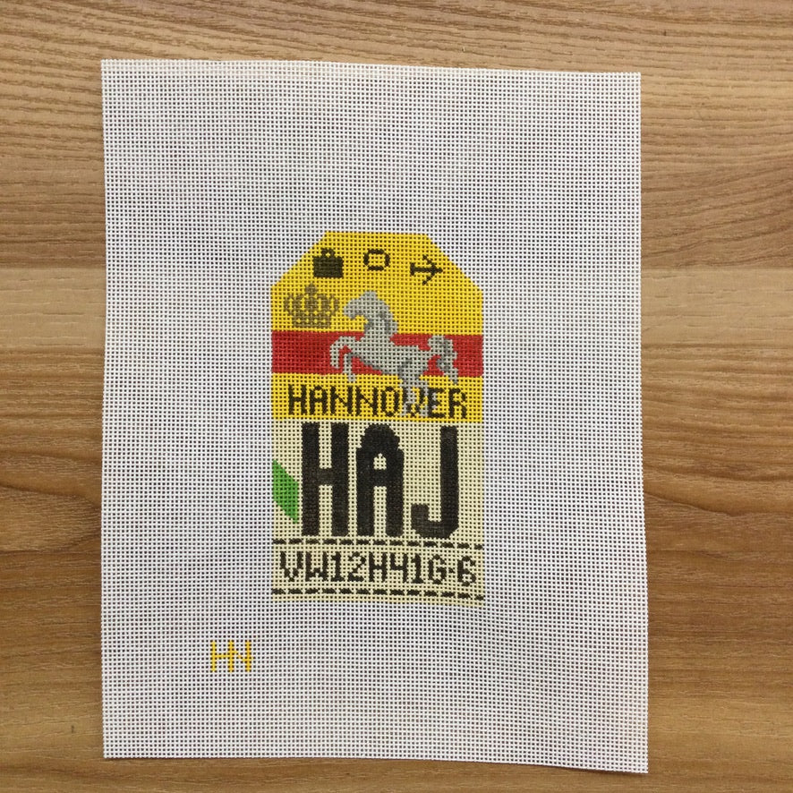 Hannover Travel Tag Canvas - KC Needlepoint