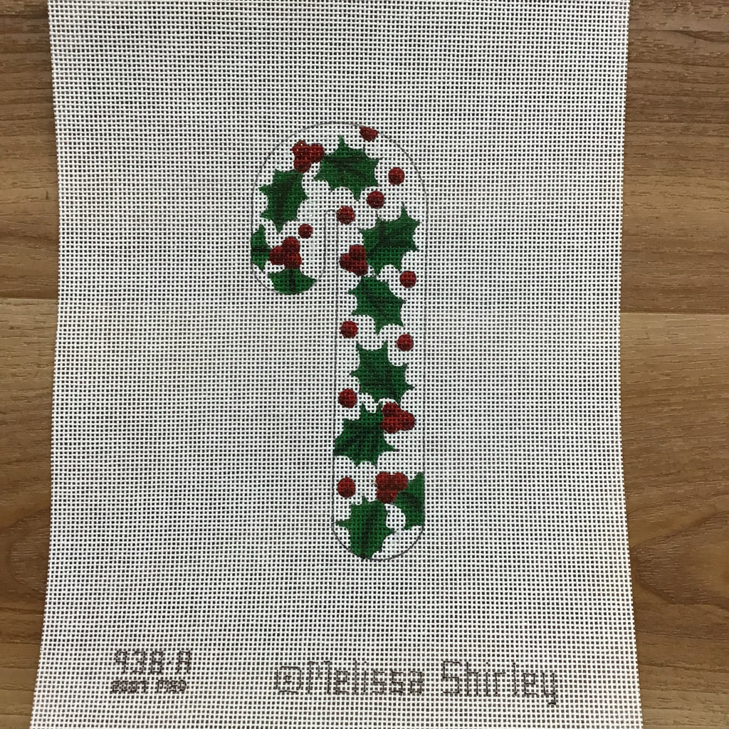 Holly Candy Cane Canvas - KC Needlepoint