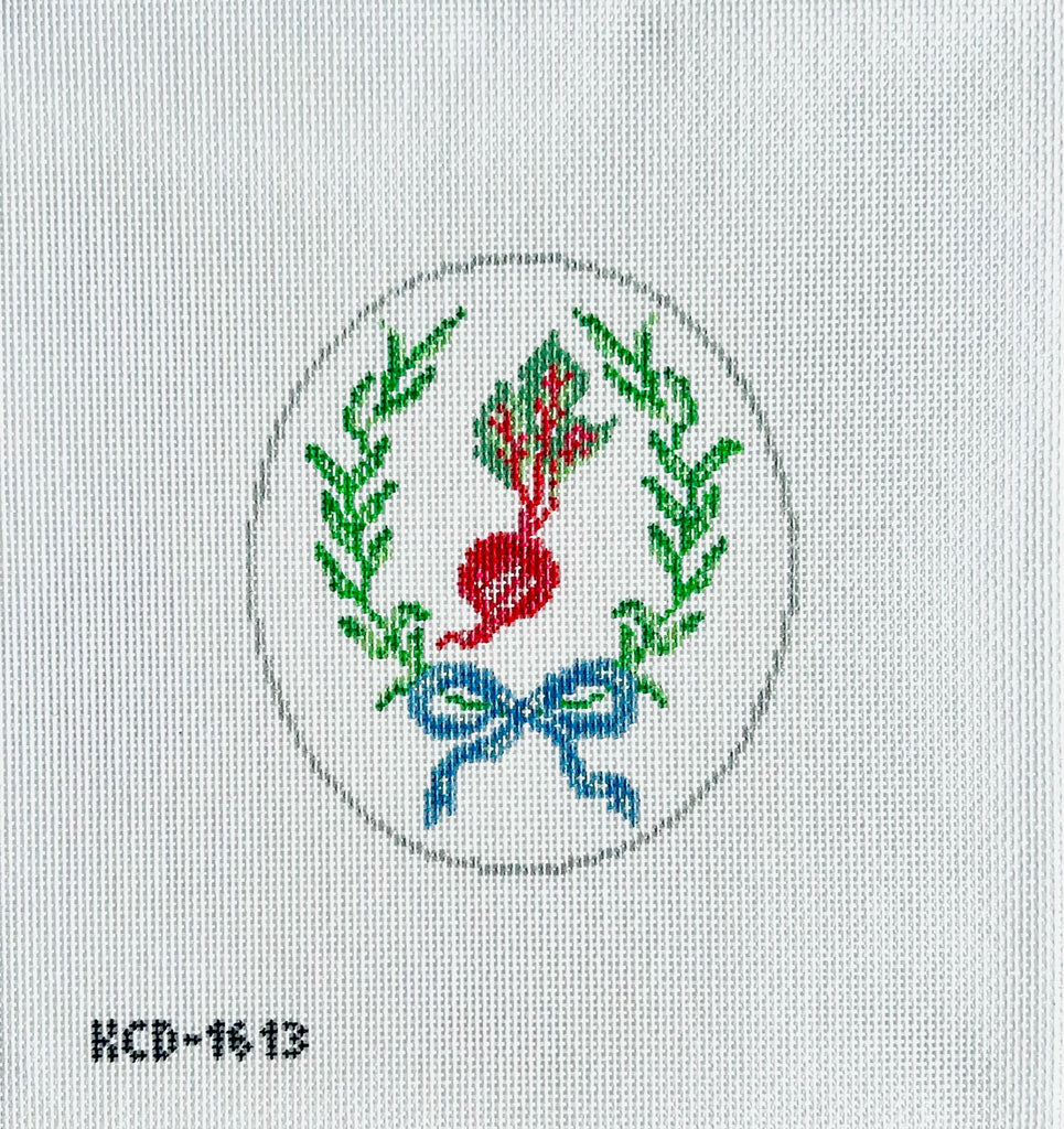 Radish Oval Ornament Canvas - KC Needlepoint
