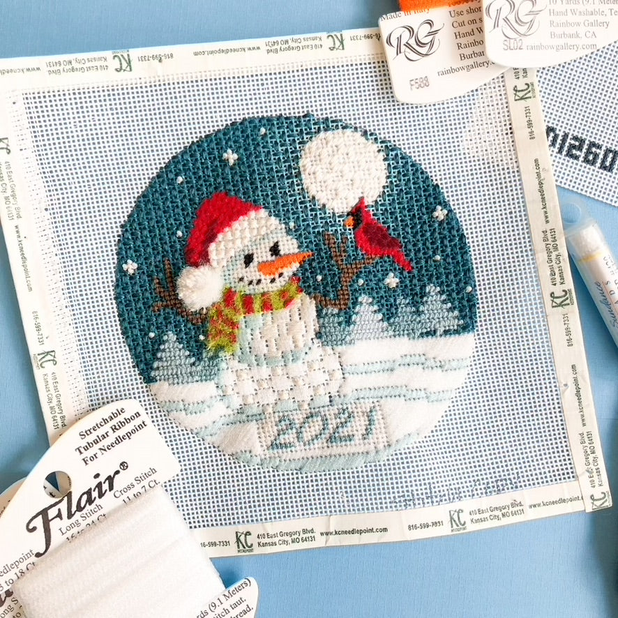 2021 Snowman Ornament Kit - KC Needlepoint