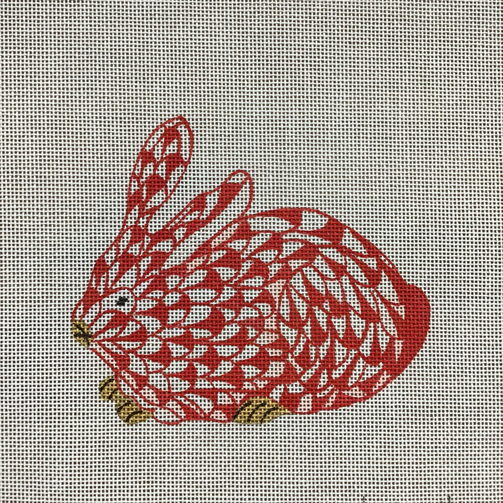 Red Bunny Needlepoint Ornament Canvas D - KC Needlepoint