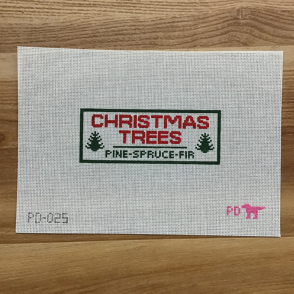 Christmas Trees Sign Canvas - KC Needlepoint