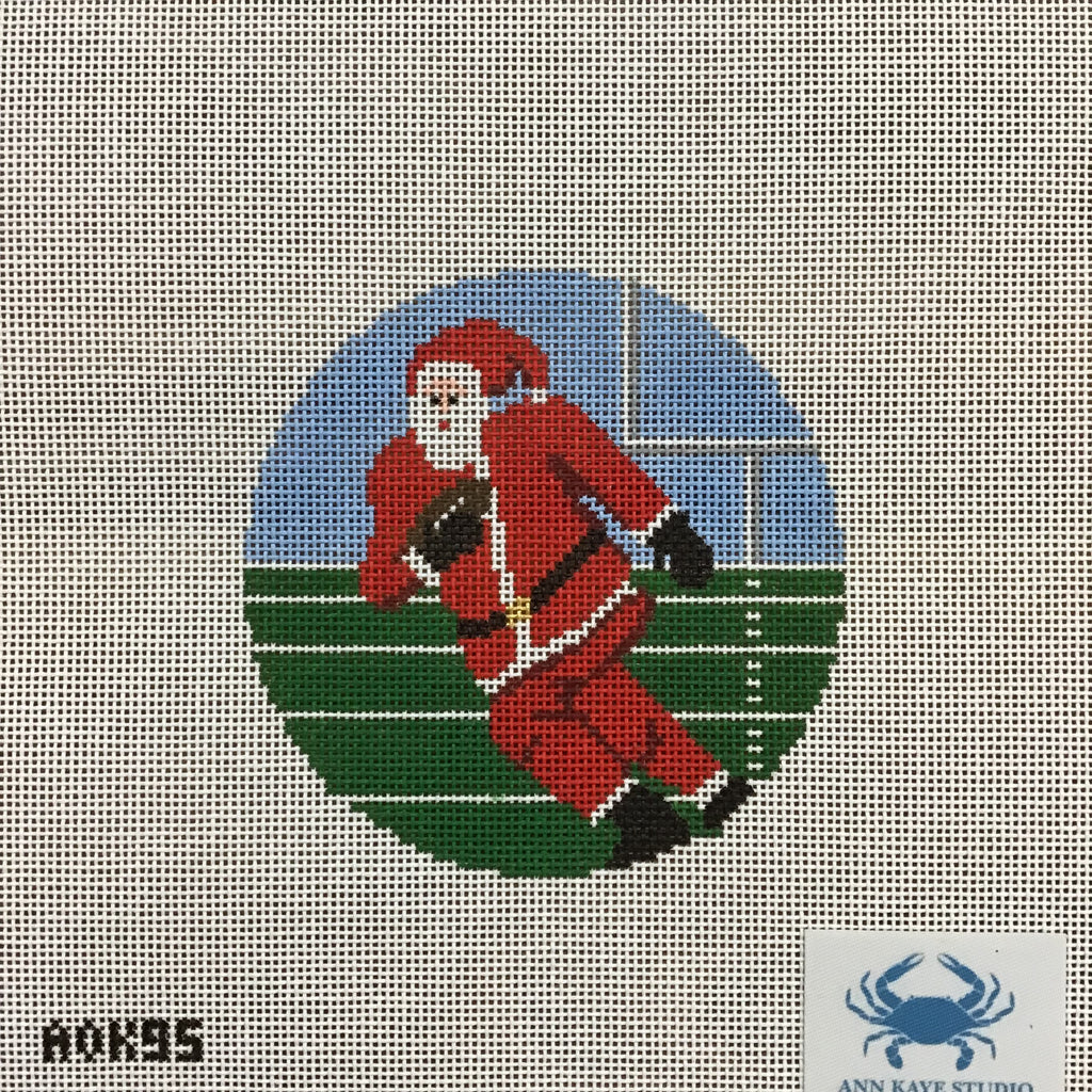 Football Santa Canvas - KC Needlepoint