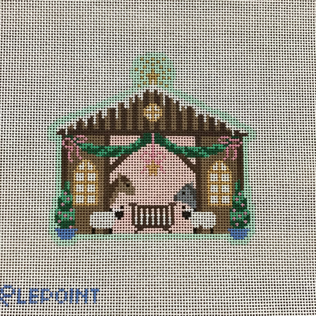 Christmas Village Stable Canvas - KC Needlepoint