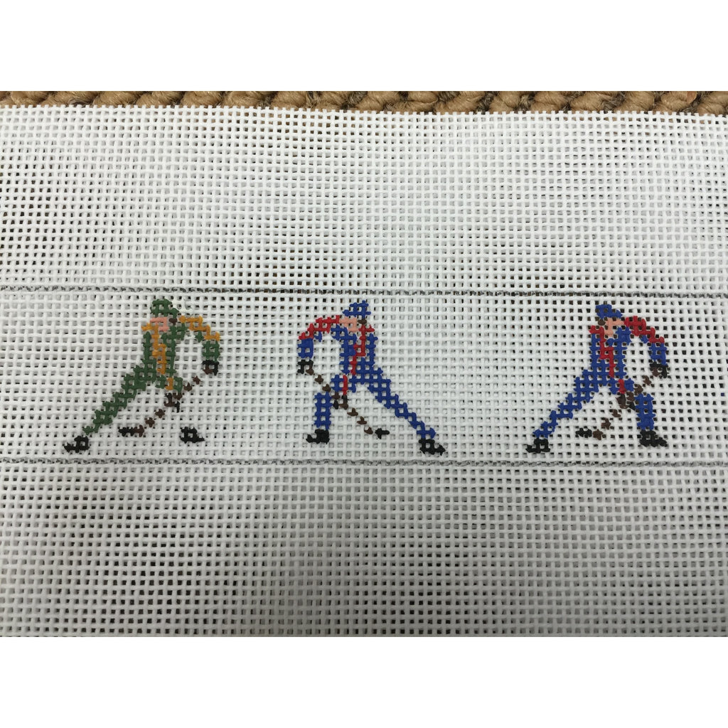 Hockey Players Belt Canvas - KC Needlepoint