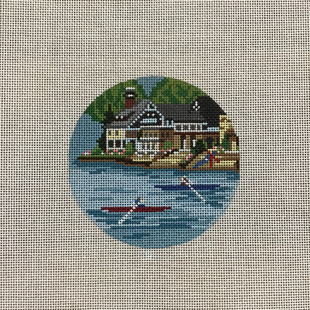 Boathouse Row Canvas - KC Needlepoint
