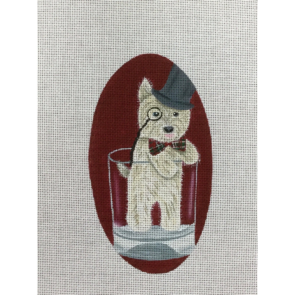 Dog in Drink Canvas - KC Needlepoint