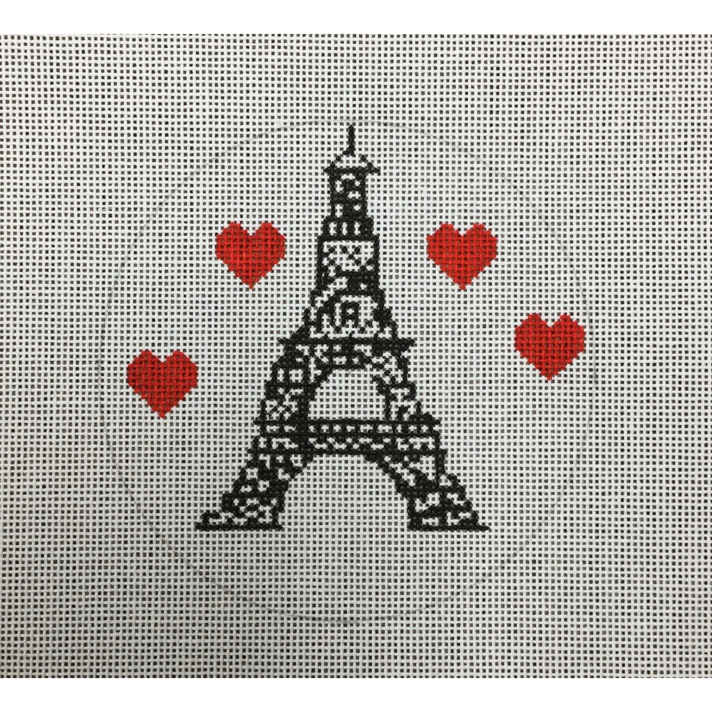 Eiffel Tower Round Canvas - KC Needlepoint