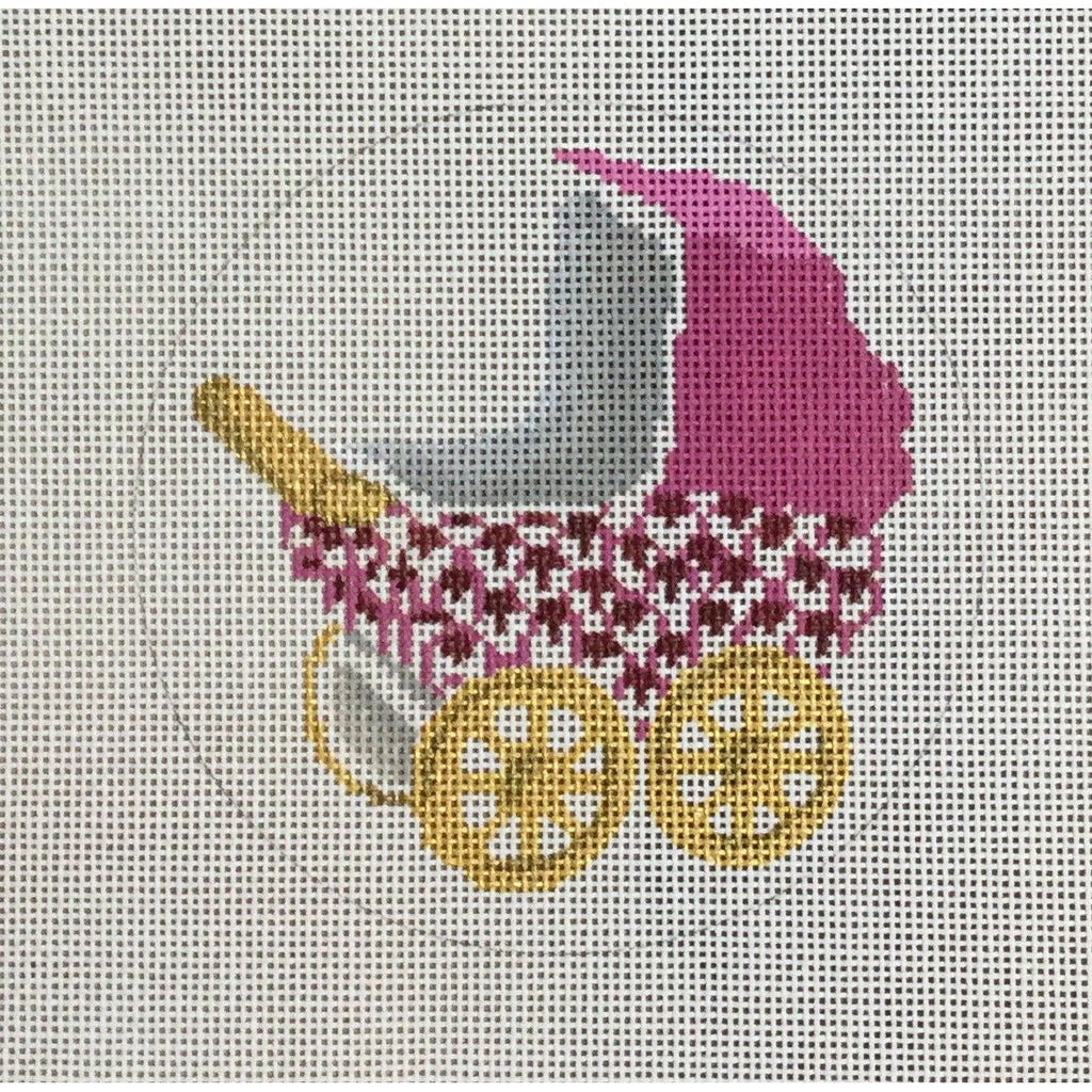 Pink Baby Buggy Canvas - KC Needlepoint