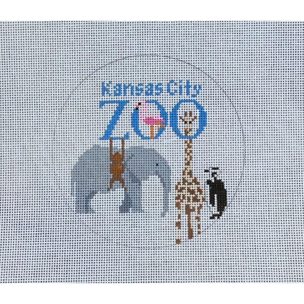 Zoo 4 1/2" Round Canvas - KC Needlepoint