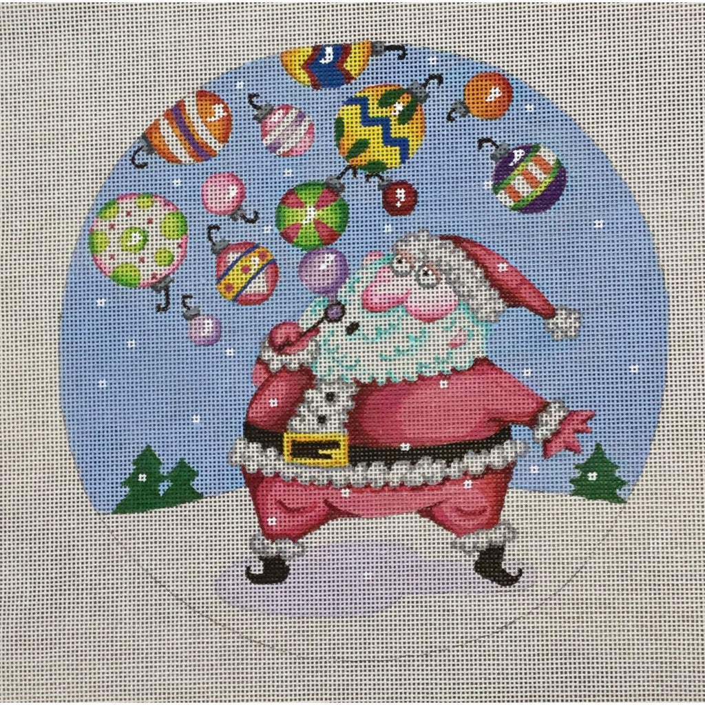 Santa Blowing Bubbles Canvas - KC Needlepoint