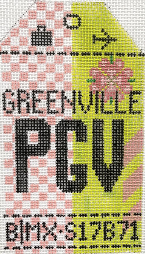 Greenville Vintage Travel Tag Canvas - needlepoint