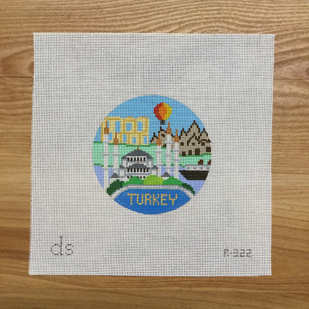 Turkey Travel Round Canvas - KC Needlepoint