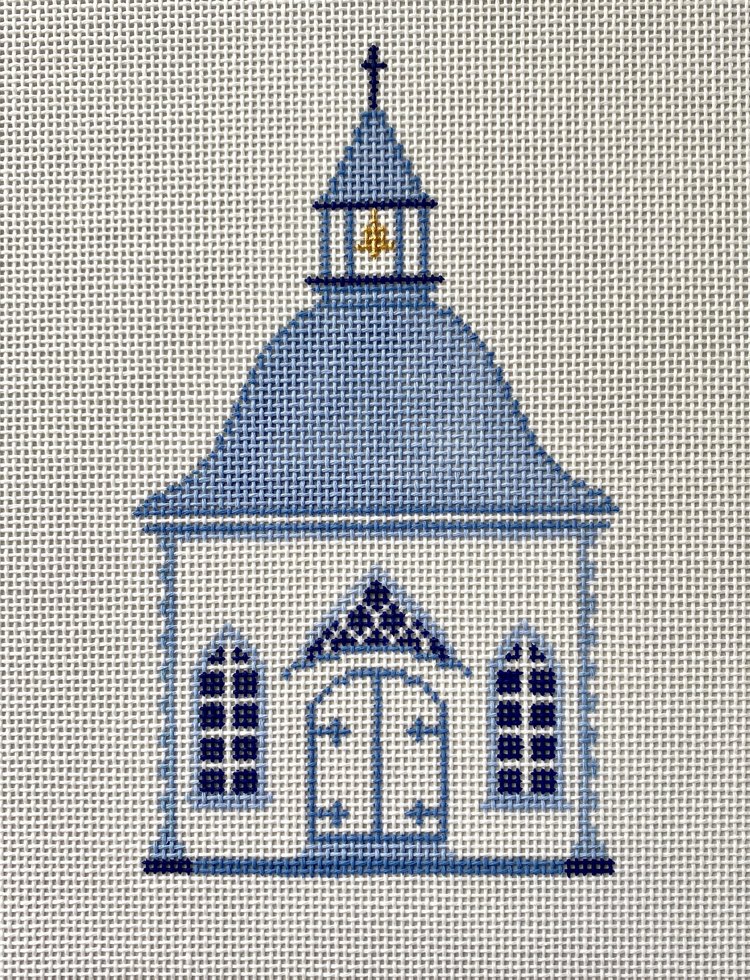Delft Church Needlepoint Canvas - KC Needlepoint