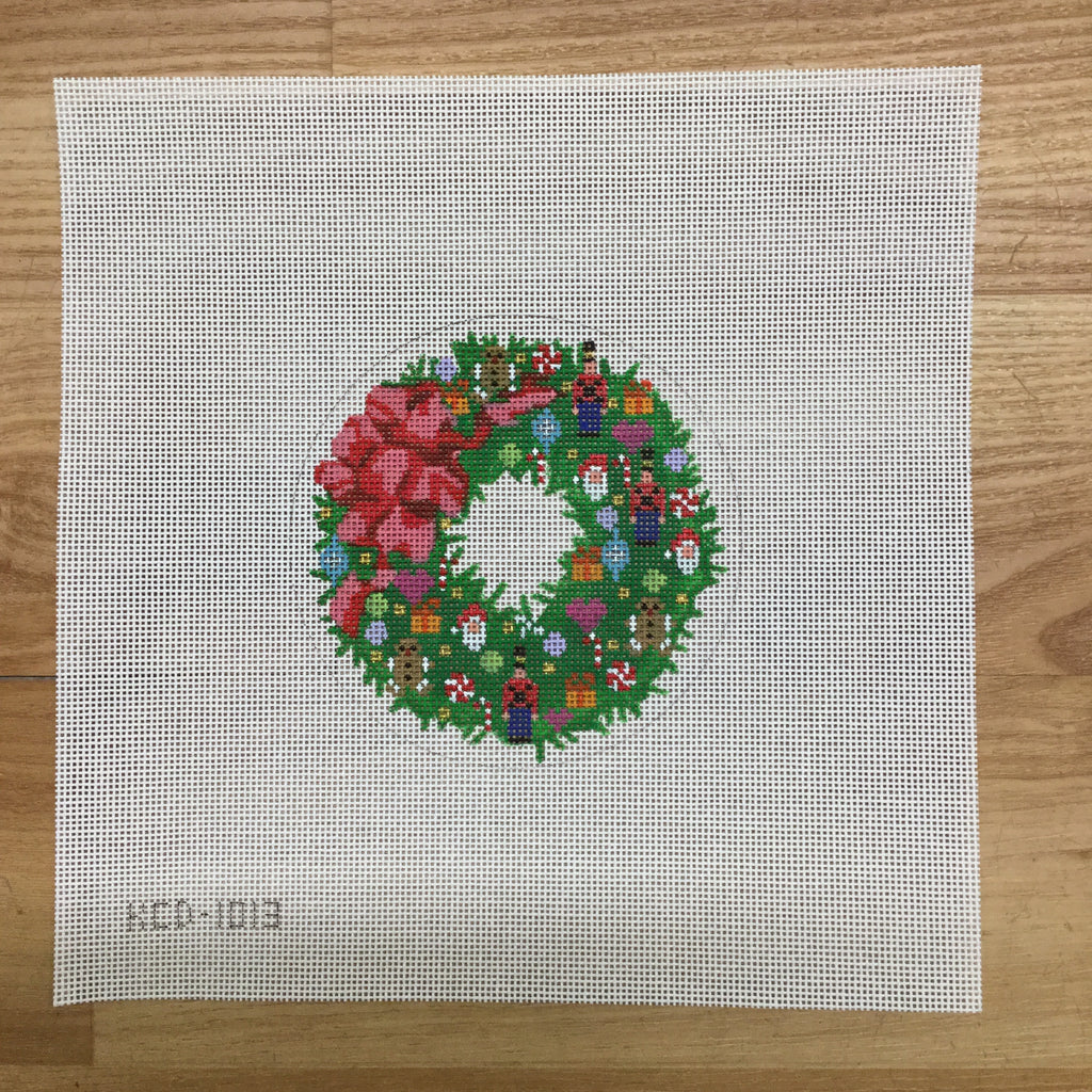 Wreath Ornament Canvas - KC Needlepoint