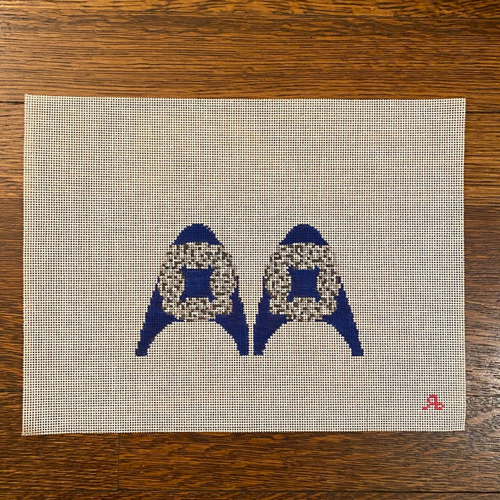 Blue Sparkly Shoes Canvas - needlepoint
