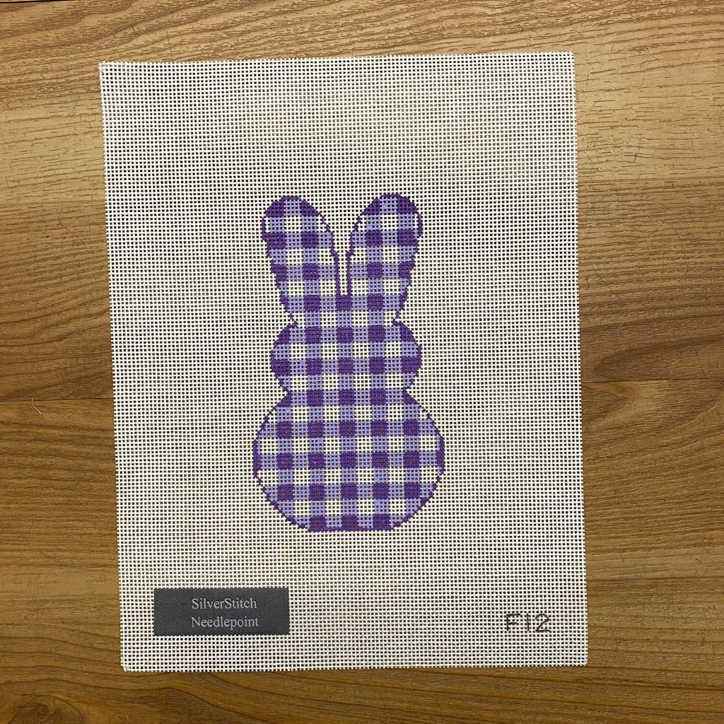 Gingham Bunny Canvas - KC Needlepoint