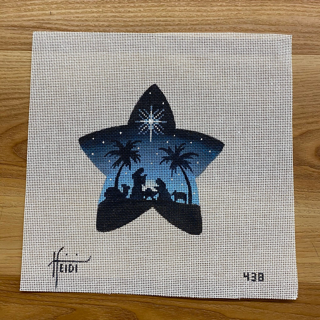 Nativity Star Canvas - KC Needlepoint