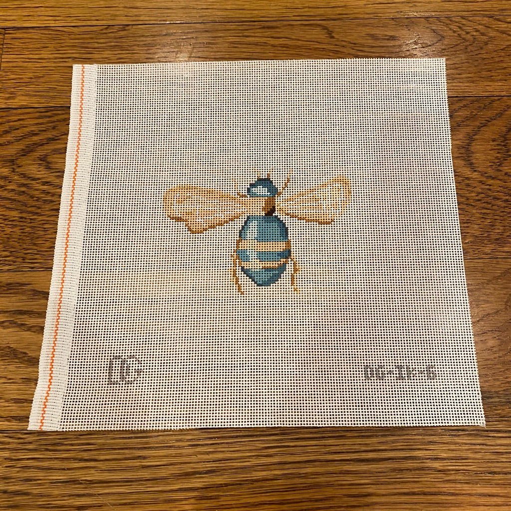 Turquoise Bee Scarab Canvas - KC Needlepoint