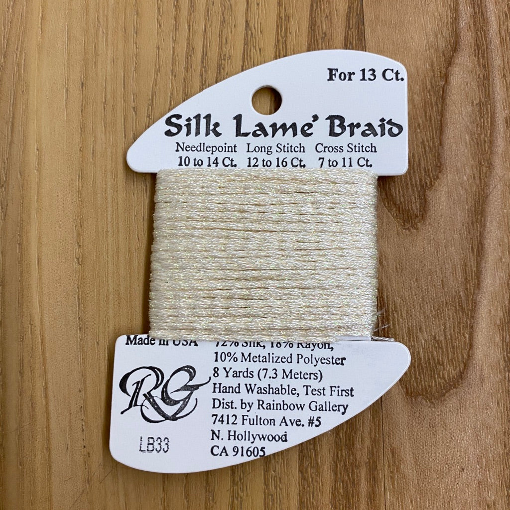 Silk Lamé Braid LB33 Eggshell - KC Needlepoint