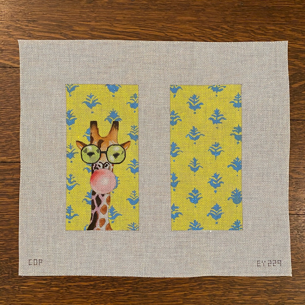 Giraffe with Bubble Gum Eyeglass Case Canvas - KC Needlepoint