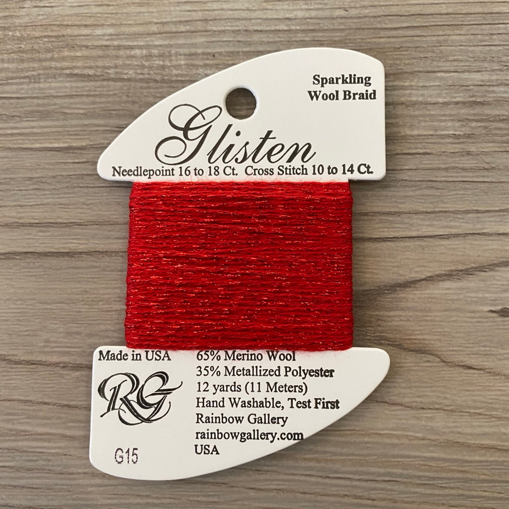 Glisten G15 High Risk Red - KC Needlepoint