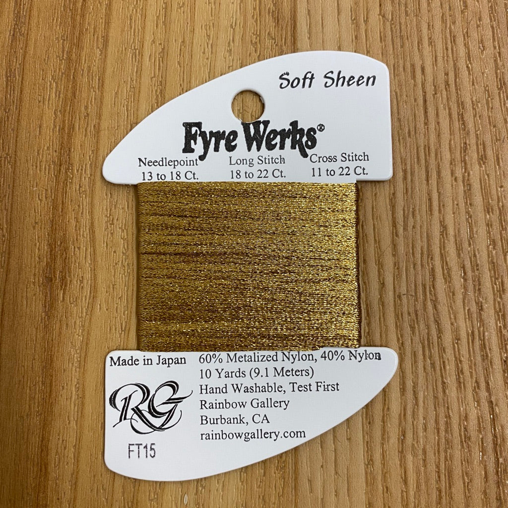 Fyre Werks Soft Sheen FT15 Old Gold - KC Needlepoint