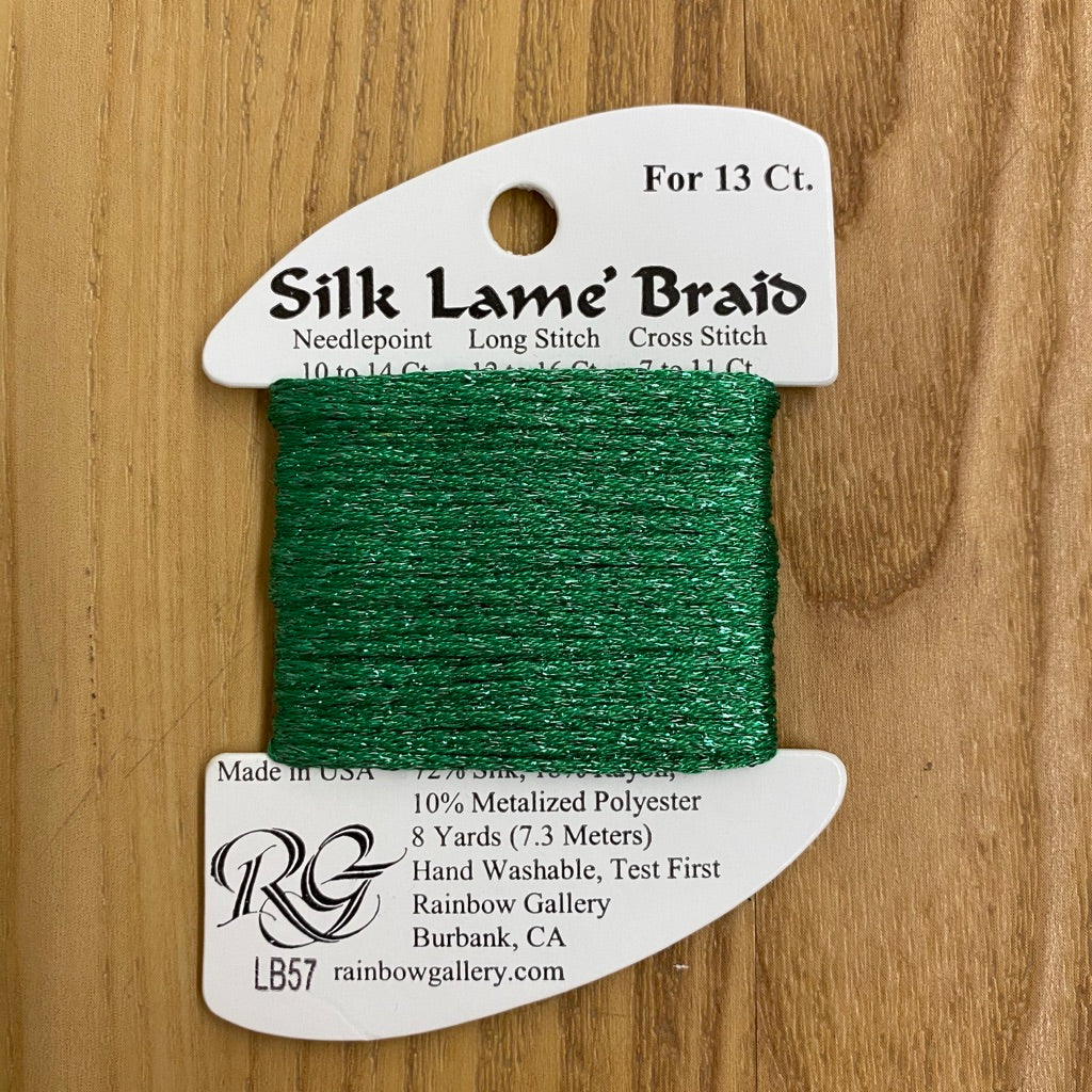 Silk Lamé Braid LB57 Christmas Green - KC Needlepoint